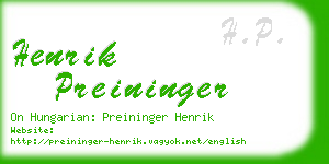 henrik preininger business card